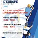 championnat d’Europe de cyclisme : des perturbations sur la RD2 et la RD120